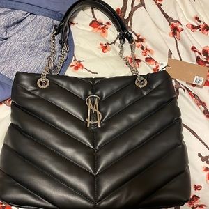 Steve Madden bag puff tote in black